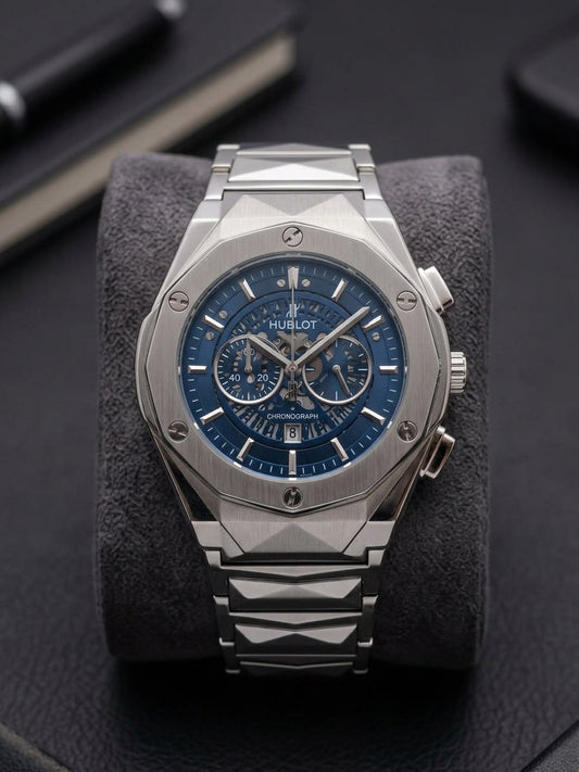 Hublot Watch Diamond Cut – Skeleton Blue Dial